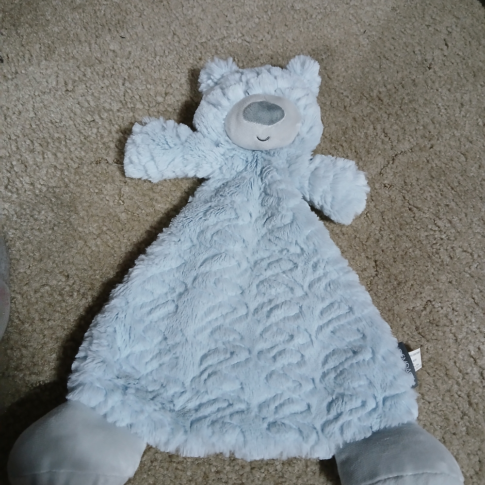 Blue Bear Plush Lovey Rattle